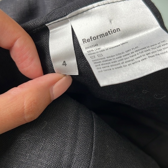 REFORMATION BLACK RUFFLE STRAPLESS MINI DRESS SIZE 4 - Picture 2 of 2